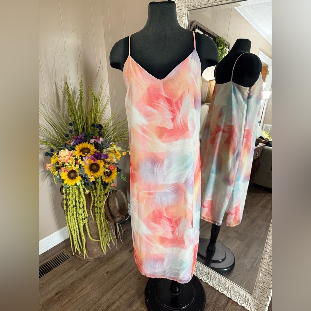 Cynthia Steffe • Jayme Watercolor V Neck Slip Dress